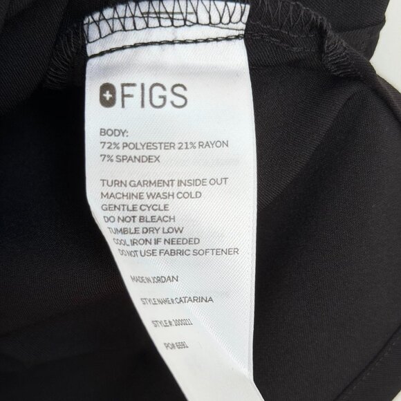 Figs Women's Catarina One Pocket Scrub Top in Black, Size Large - Picture 8 of 9